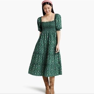 Nesli Nap Dress - Emerald Trellis